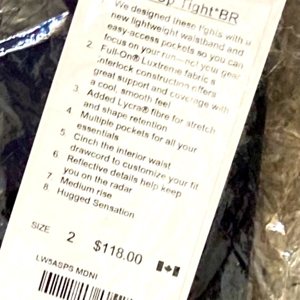 Navi blue luxtreme Lululemon leggings NEVER WORN!